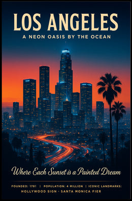 Los Angeles A Neon Oasis Poster PosterGoat