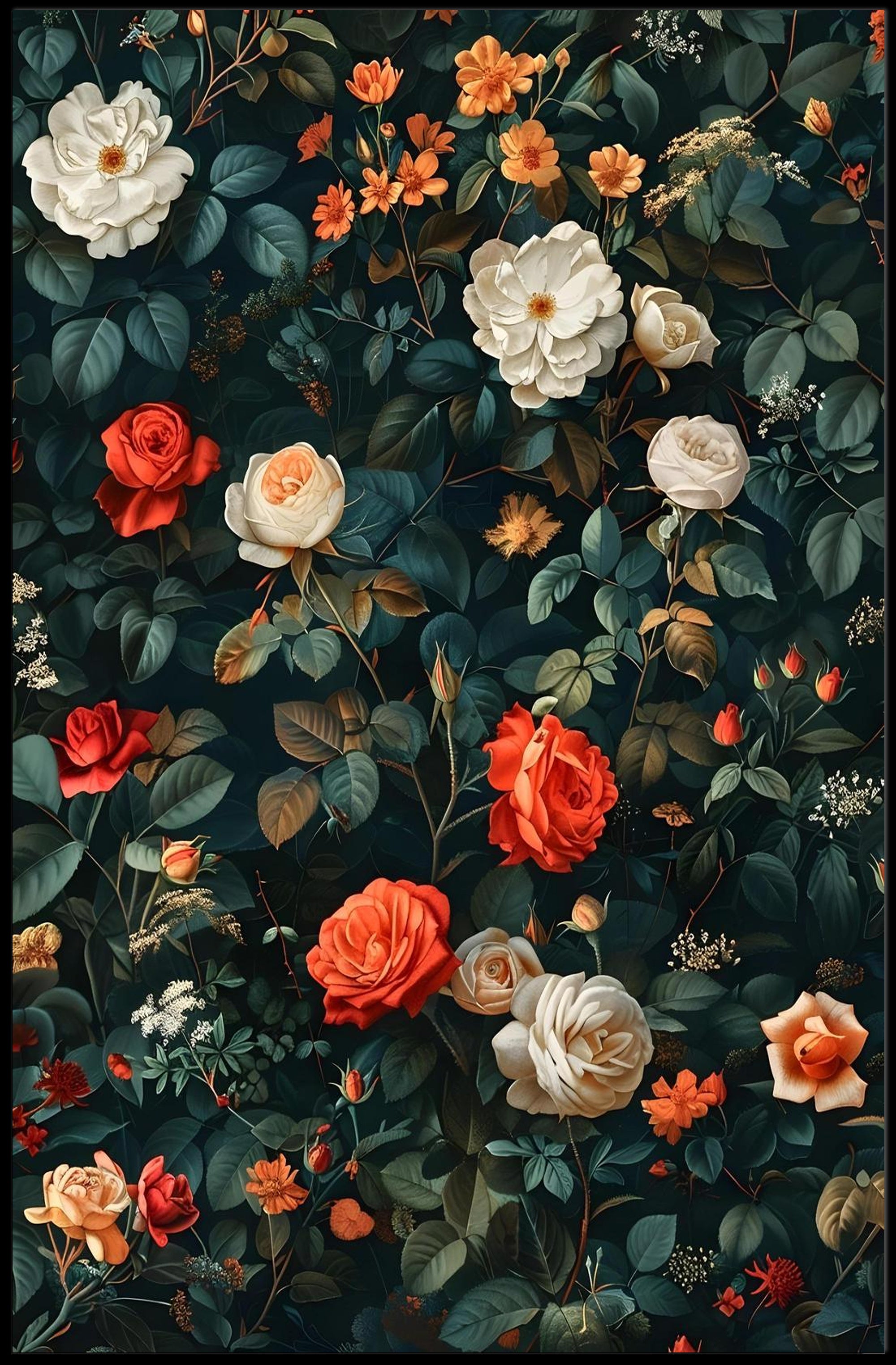 Lush Floral Beauty Botanical Art Poster