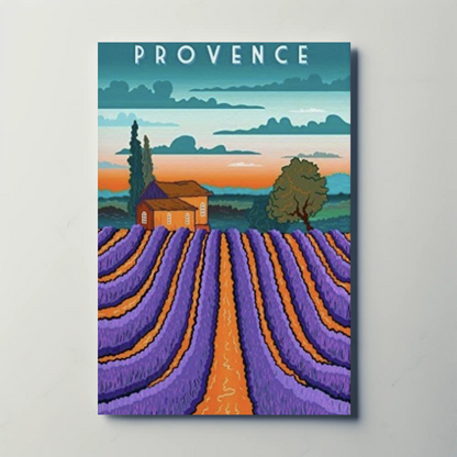 Provence Vintage Poster Lavender Fields
