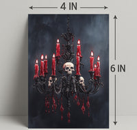 Gothic Chandelier With Skulls Poster