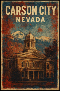 Carson City Nevada Skyline Realism Wanderlust Poster