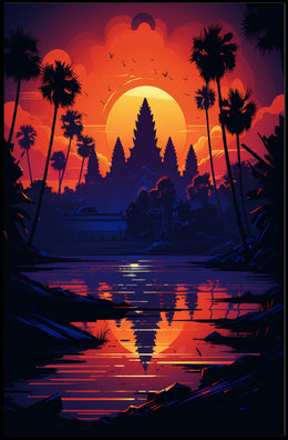 Sunset Over Tranquil Waters Poster