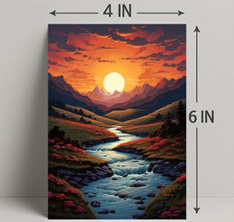 Sunset Over Serene Valley Poster