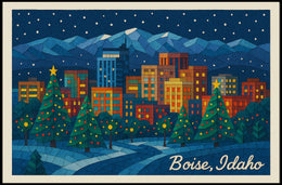 Boise, Idaho Holiday Nightscape Poster