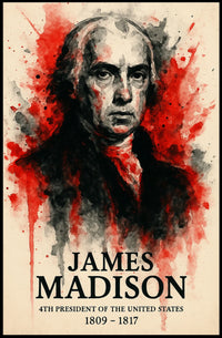 James Madison Watercolor Portrait Historical or Presidential Poster