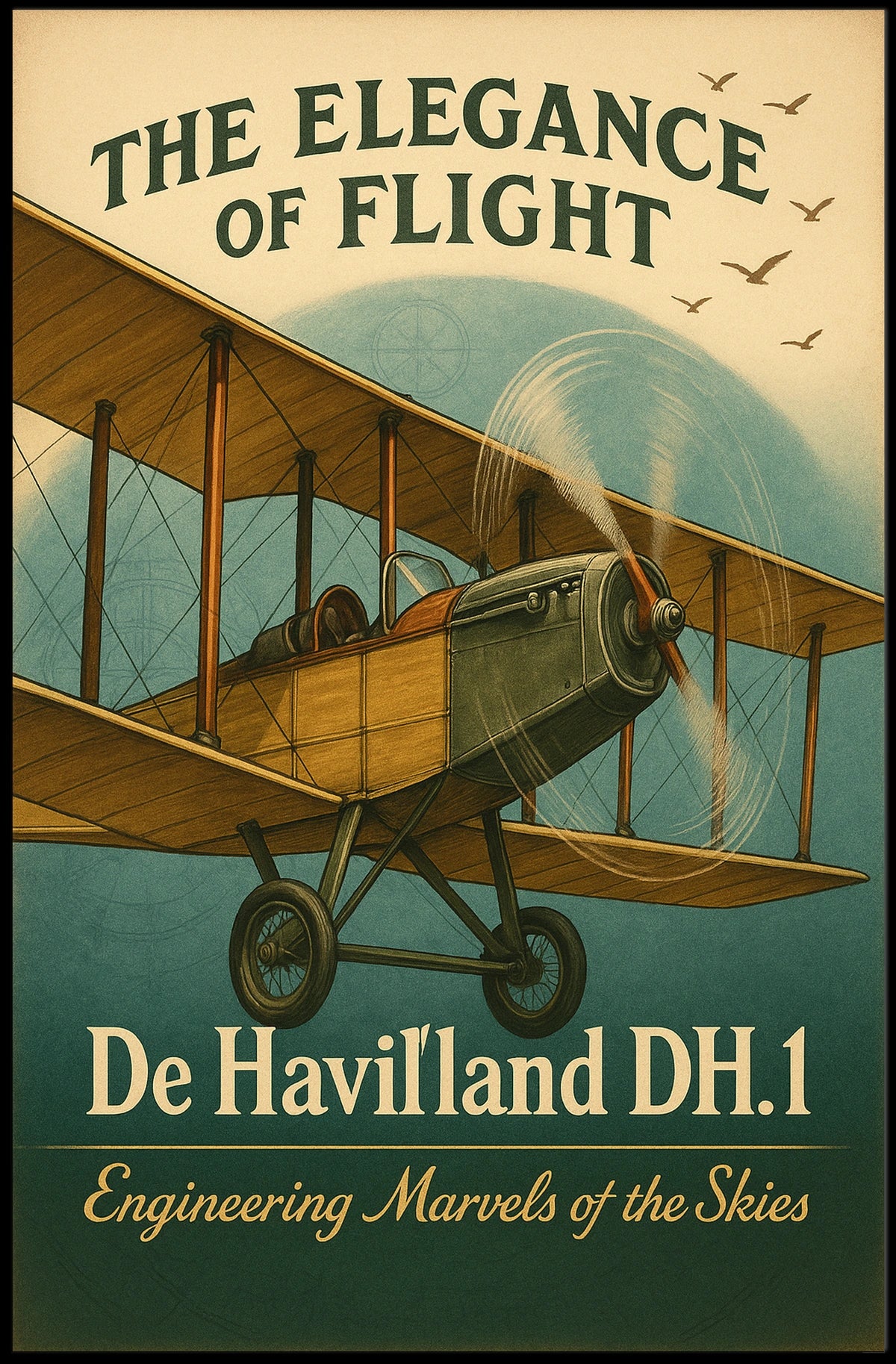 The Elegance of Flight De Havilland DH.1 Poster