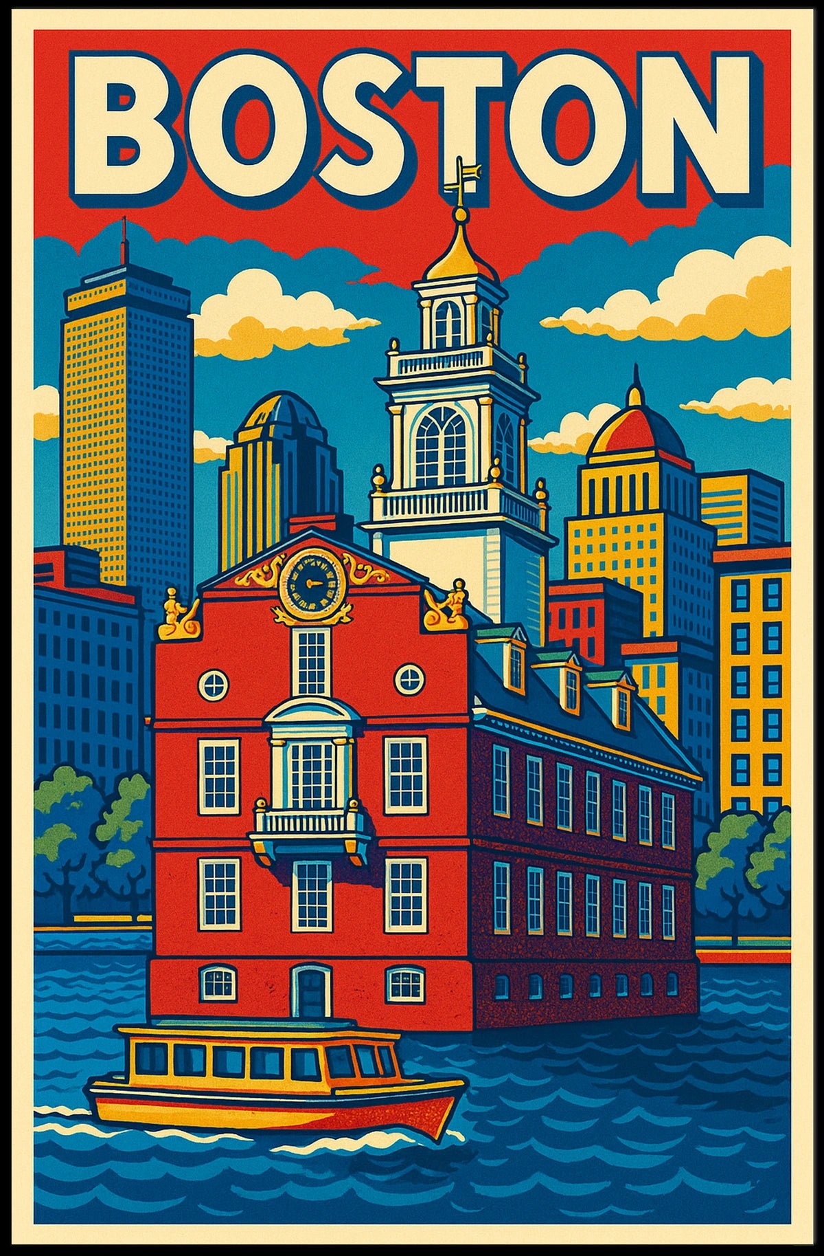 Boston Cityscape Poster