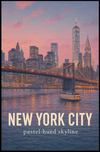 New York City Pastel-Hued Skyline Poster