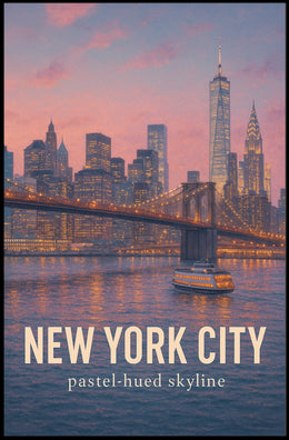 New York City Pastel-Hued Skyline Poster