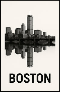 Boston Skyline Reflection Poster