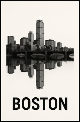 Boston Skyline Reflection Poster