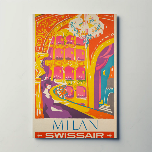 Swissair Milan 1953 Poster