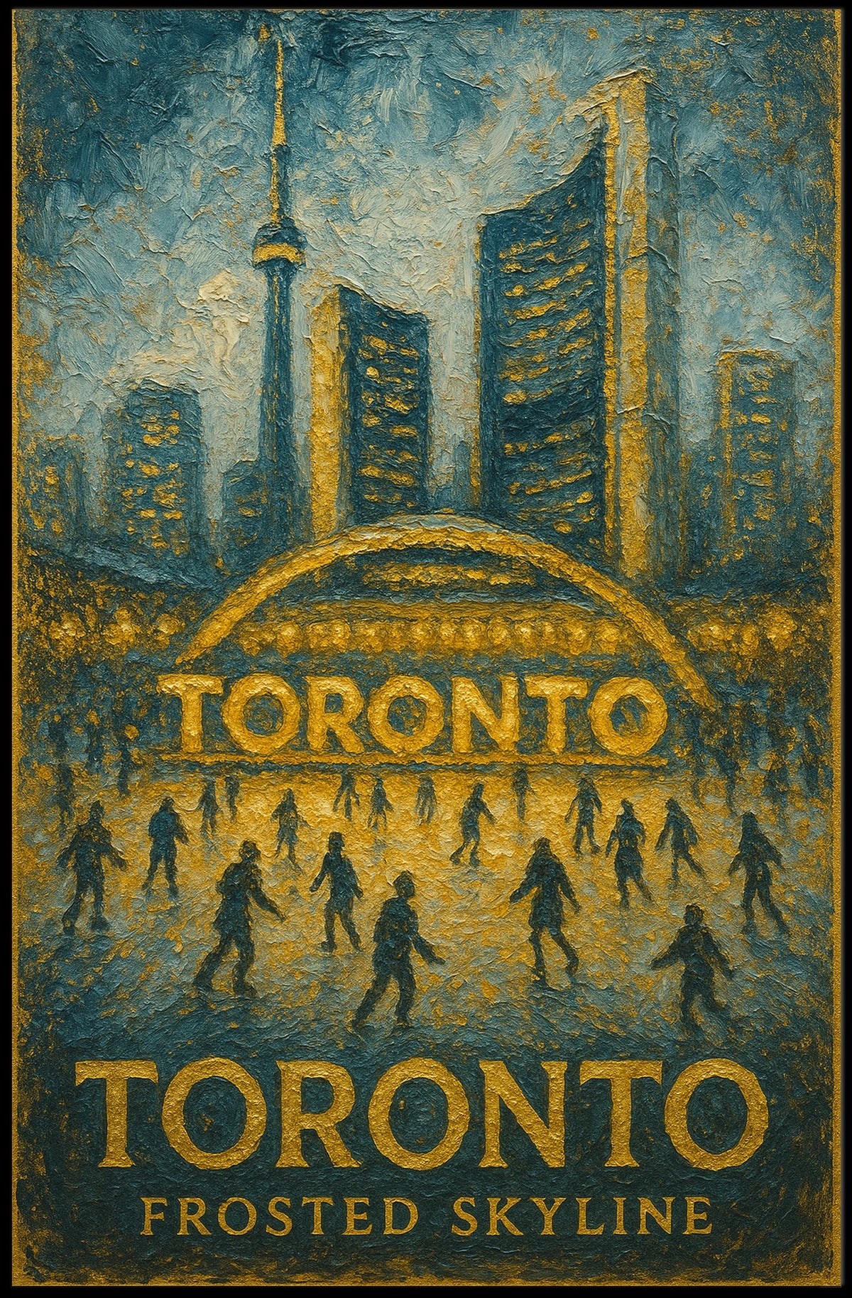 Toronto Frosted Skyline Poster