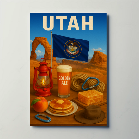 Utah Delicate Arch Pancakes Flag Ale Travel Poster