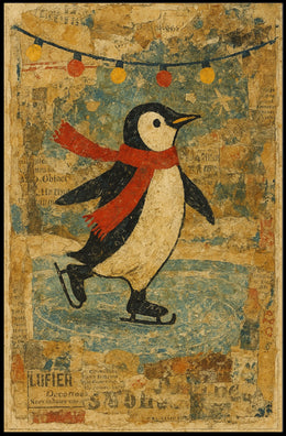 Skating Penguin Delight Poster