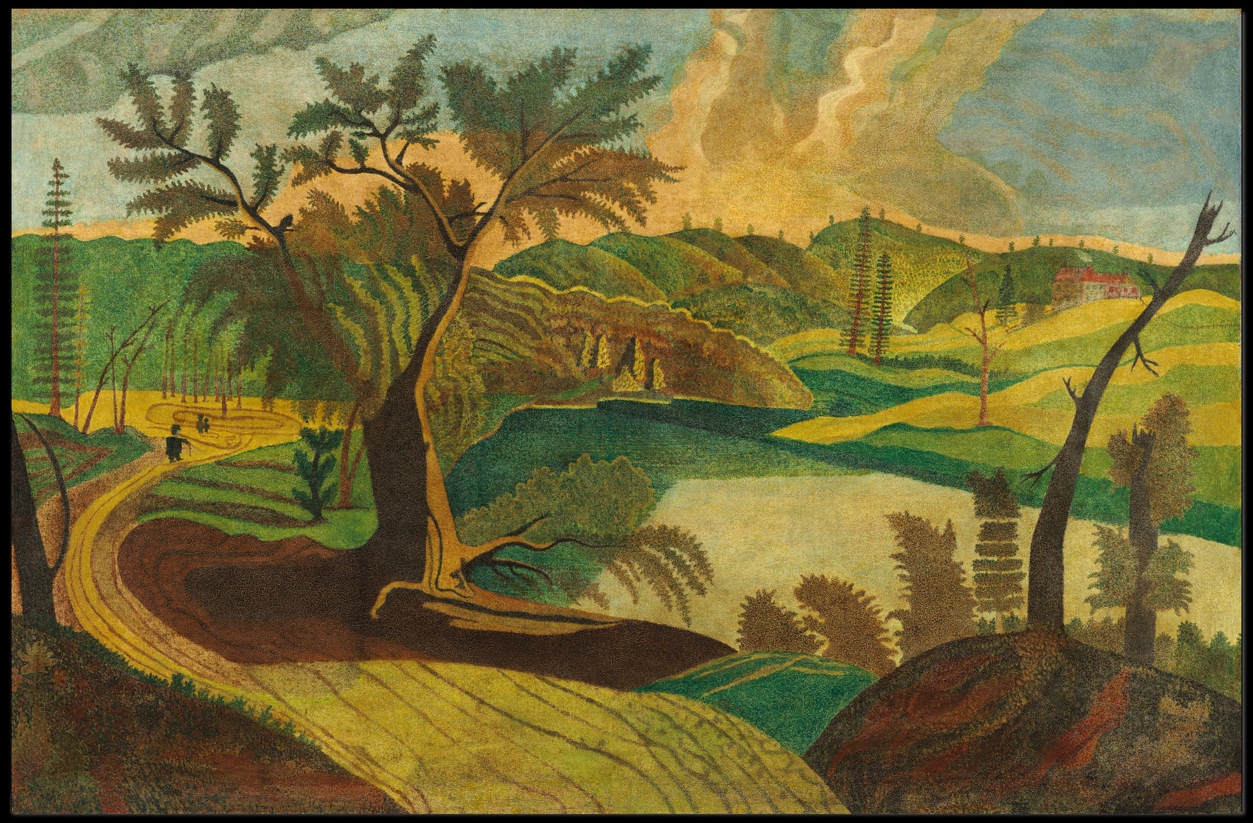 Idyllic European Countryside Landscape: Abstract or Artistic Poster