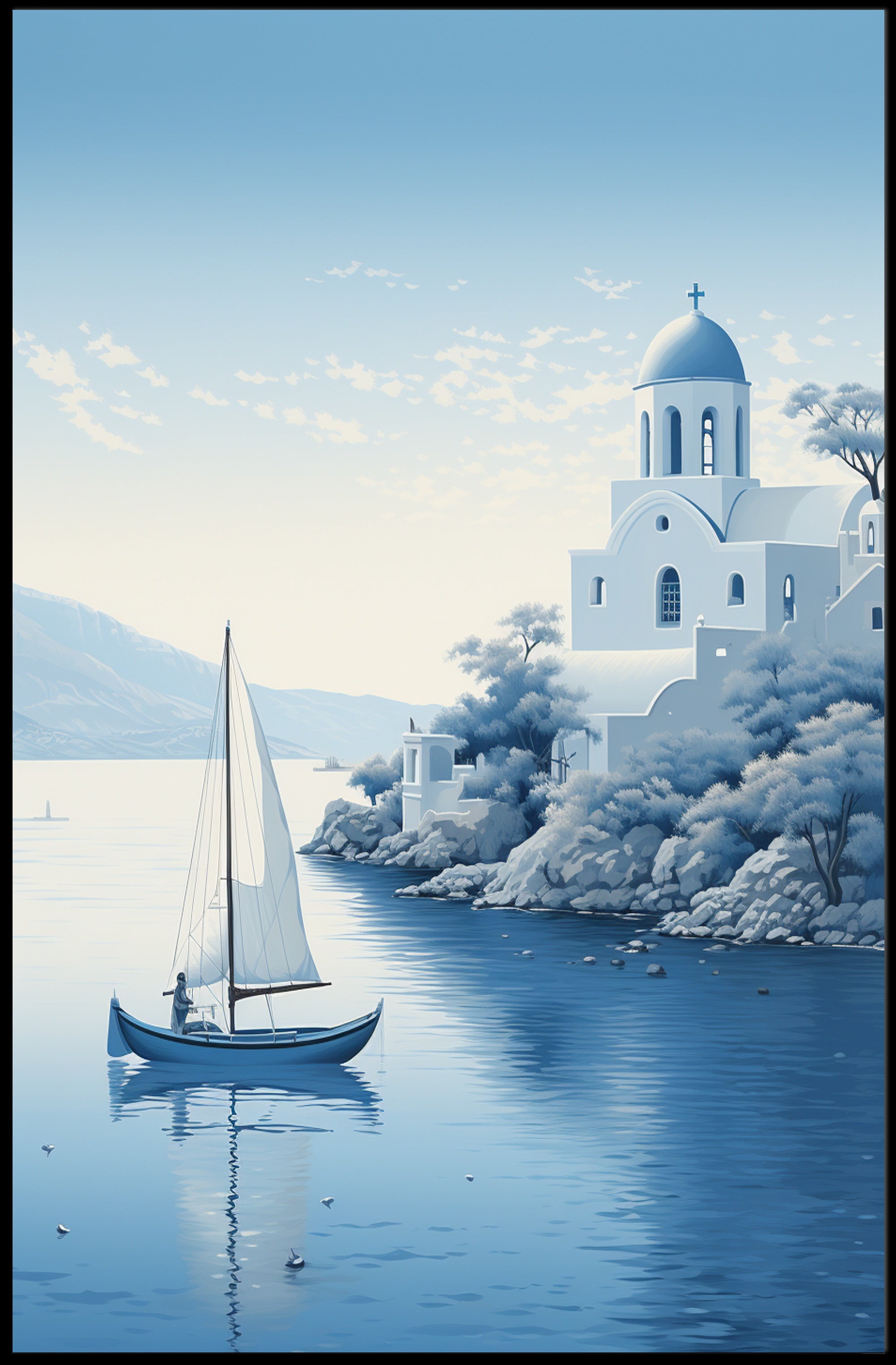 Tranquil Mediterranean Scene Poster PosterGoat