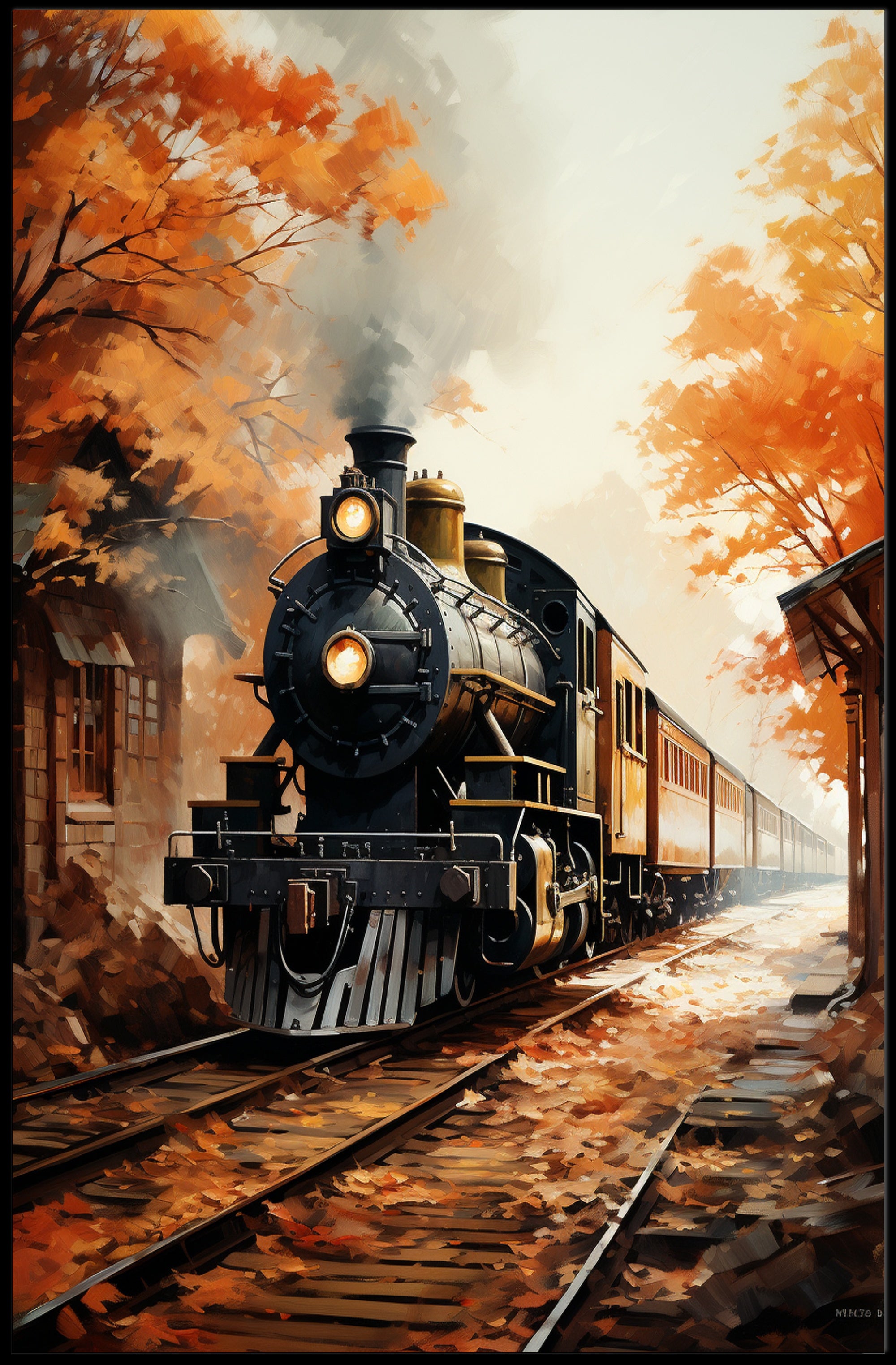 Autumn Train Journey Poster
