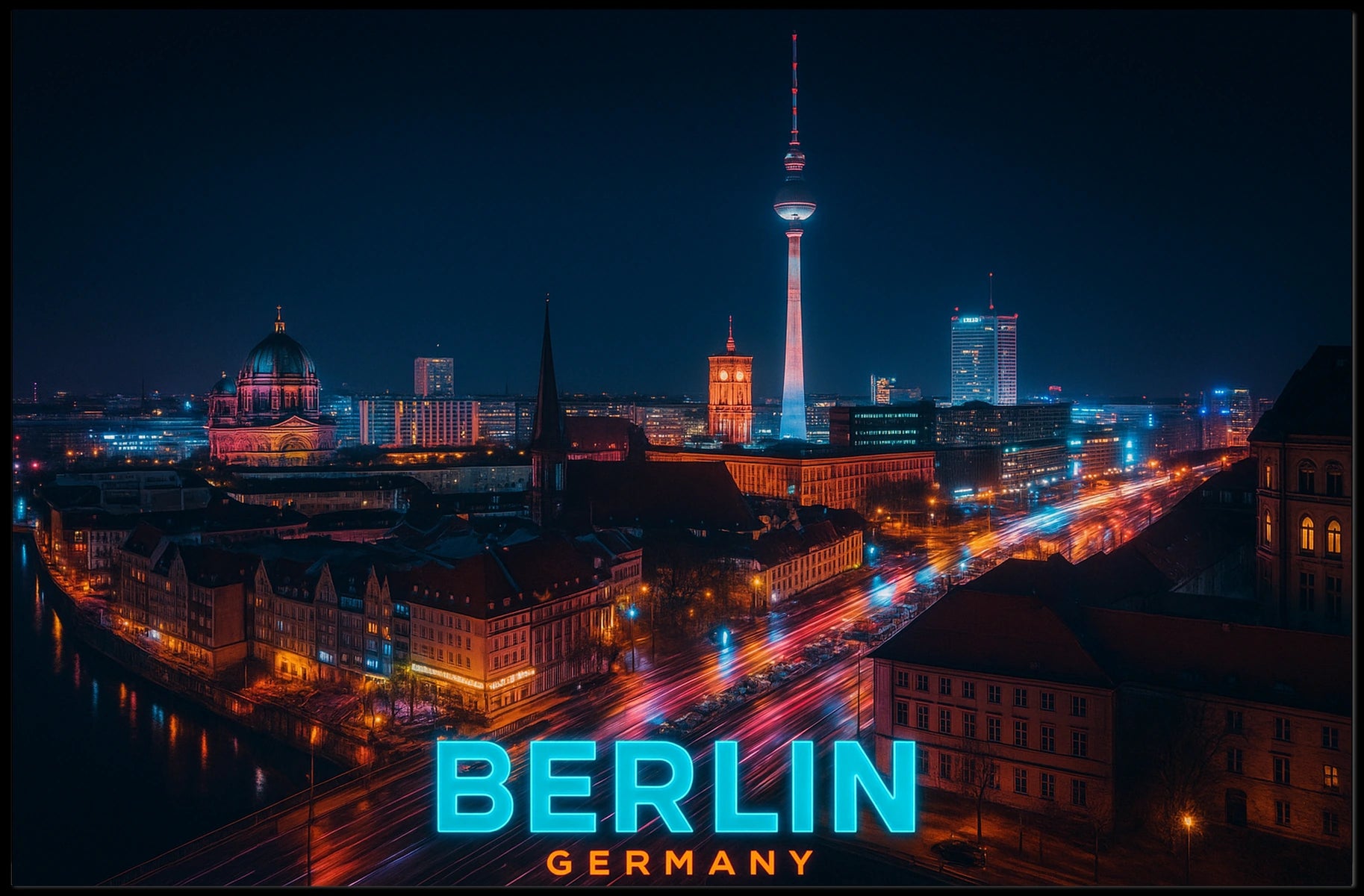Berlin at Night Poster