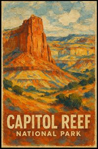 Capitol Reef National Park Breathtaking Desert Vistas Travel Inspired Wanderlust Decor Poster