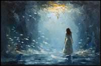 Dreamlike Ethereal Woman in Abstract Artistic Poster