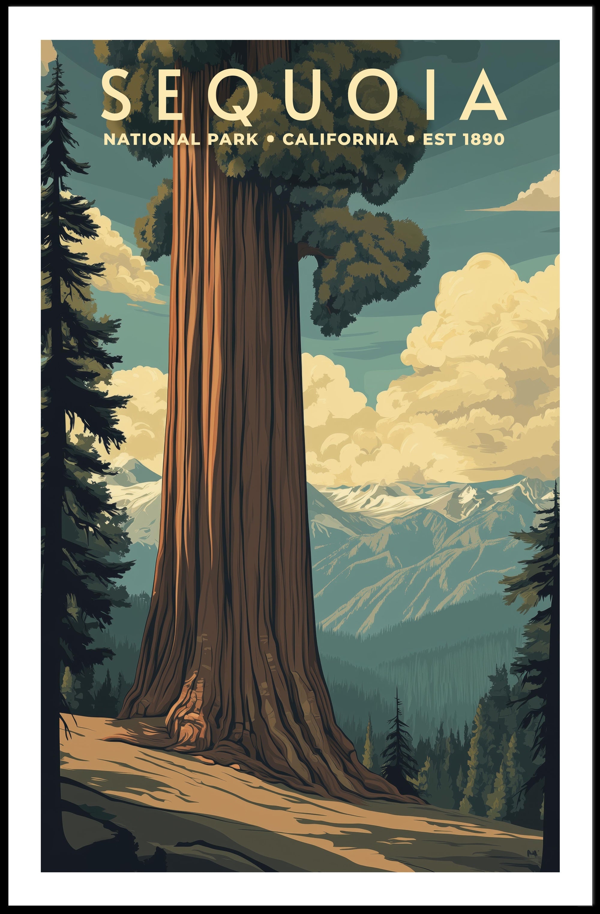 Sequoia National Park Vintage Poster Print