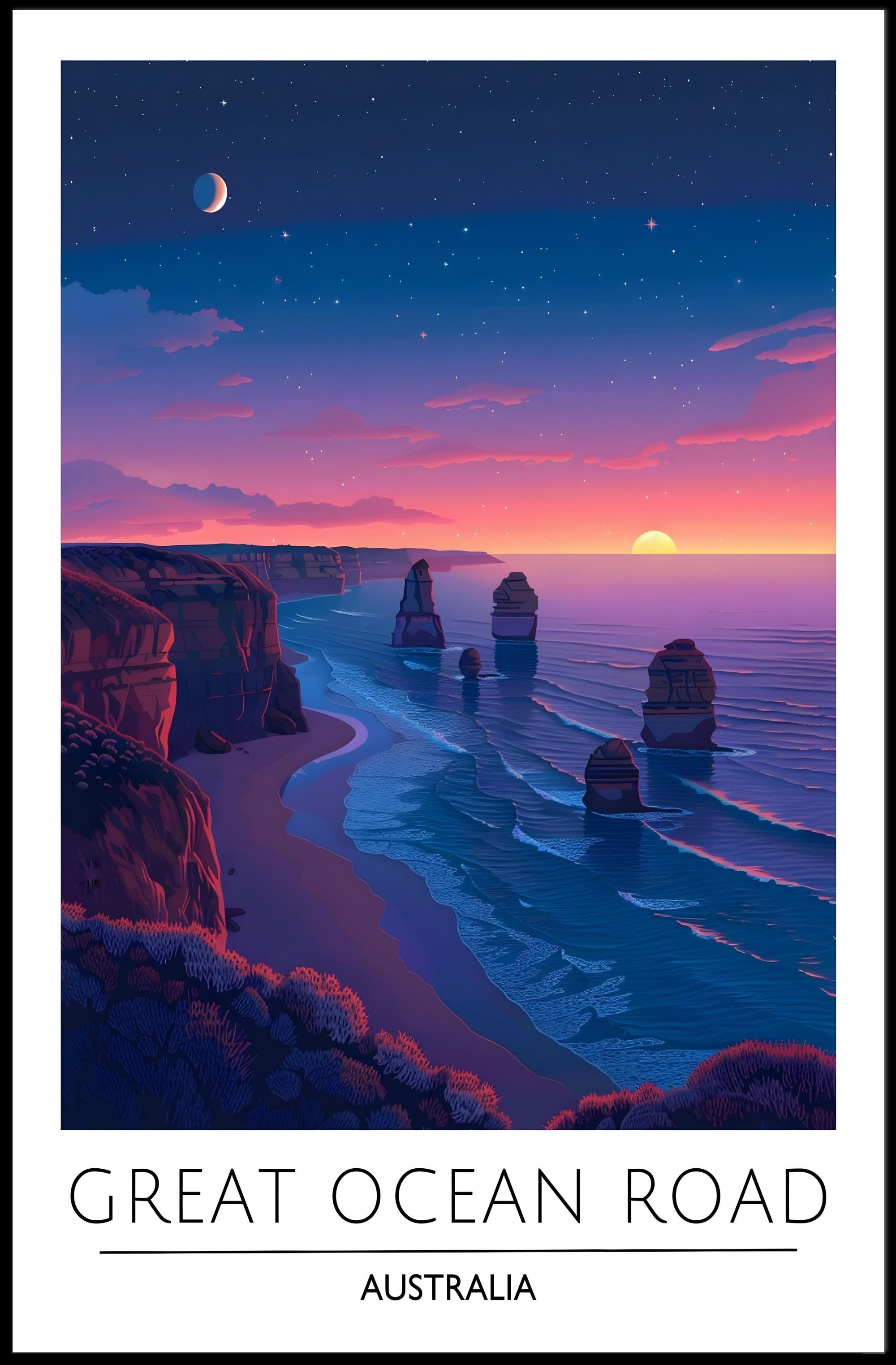 Great Ocean Road Scenic Travel Art Poster