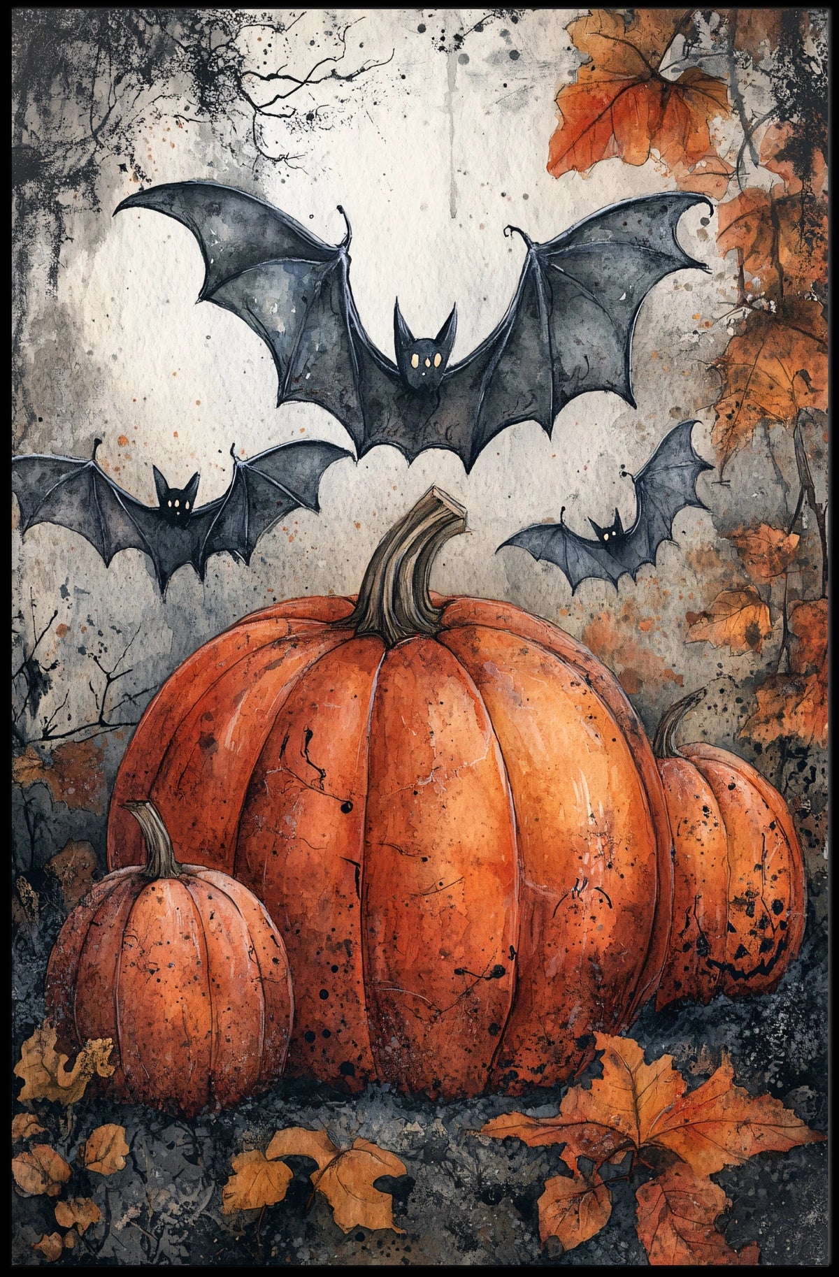 Halloween Whimsy Art Print - Abstract, Artistic Poster