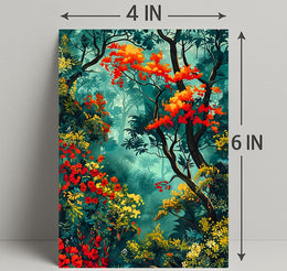 Vibrant Forest Scene William Morris Art Poster