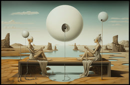 Surreal Desert Spheres Futuristic Sci-Fi Poster