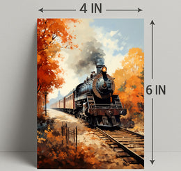 Autumn Journey By Train Poster