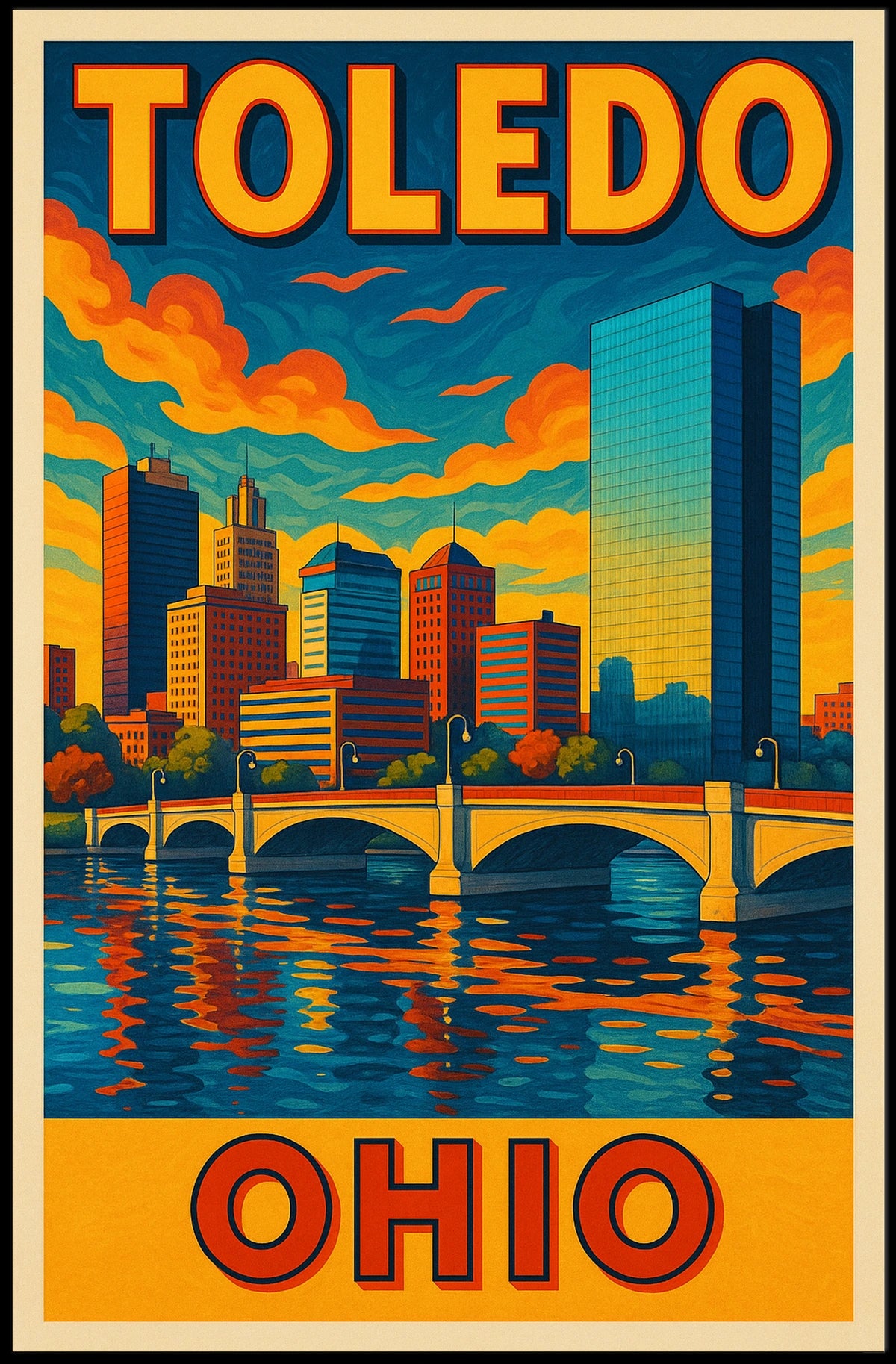 Toledo, Ohio A Vibrant Cityscape Poster