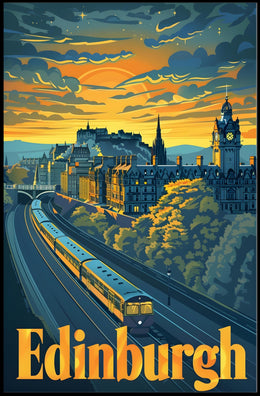 Edinburgh Icons Panorama Travel Poster