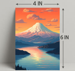 Majestic Mountain Sunset Poster PosterGoat