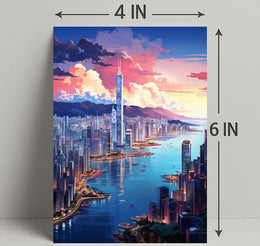 Cityscape At Sunset Poster