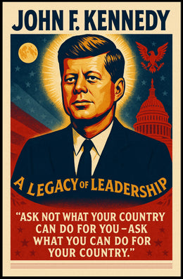 John F. Kennedy Inspirational Leadership Historical or Presidential Poster