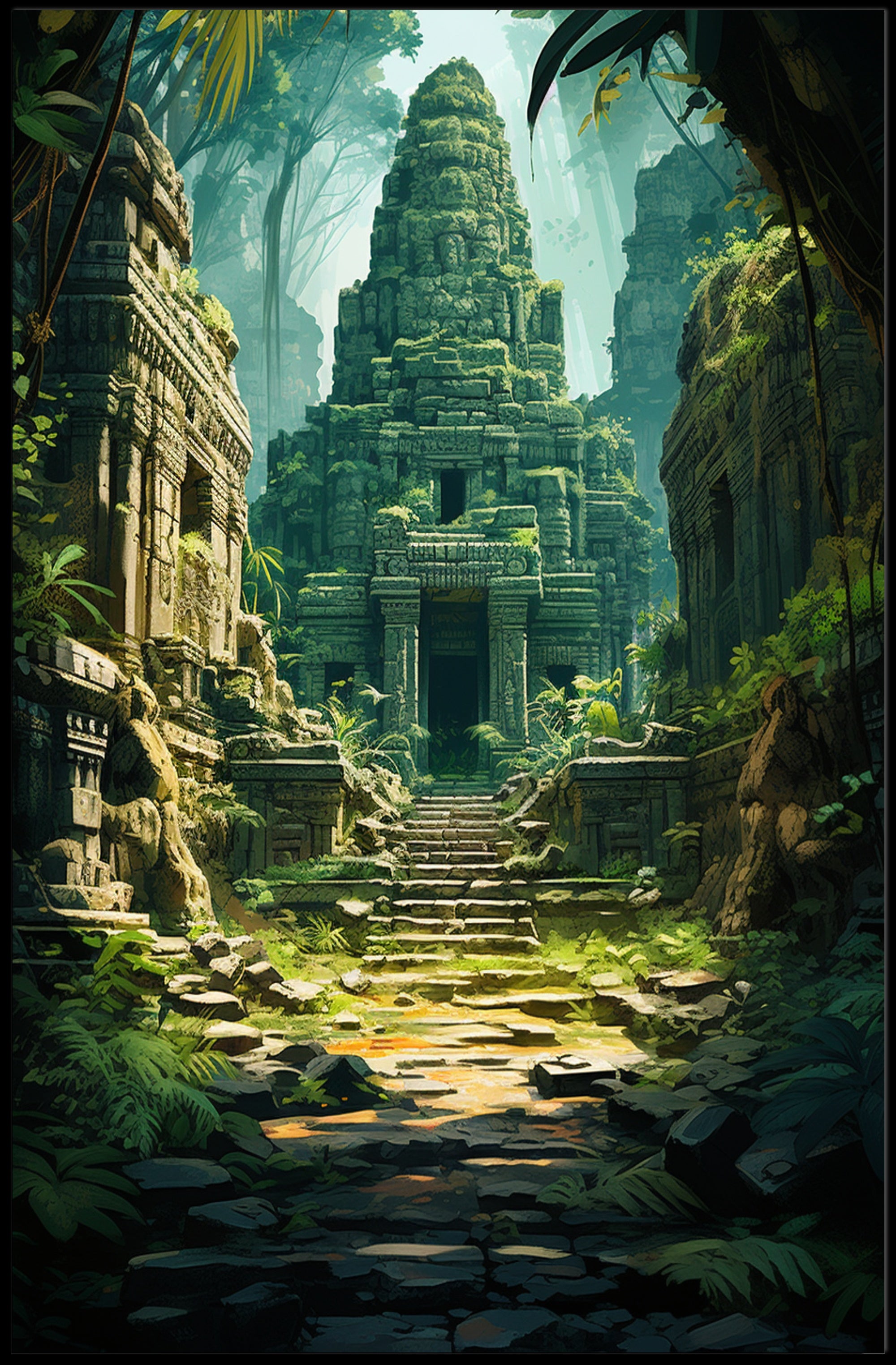 Ancient Jungle Temple Poster