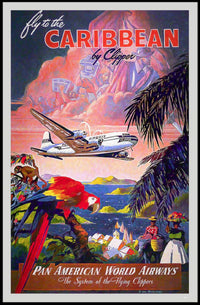 Caribbean Adventure Pan American Travel Poster PosterGoat