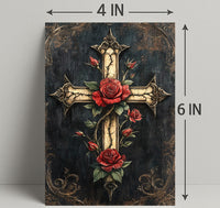 Roses And Cross Poster