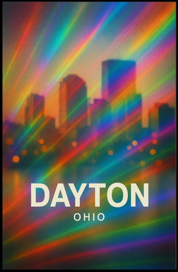 Dayton Ohio Cityscape Digital Painting Decor Lovers Poster