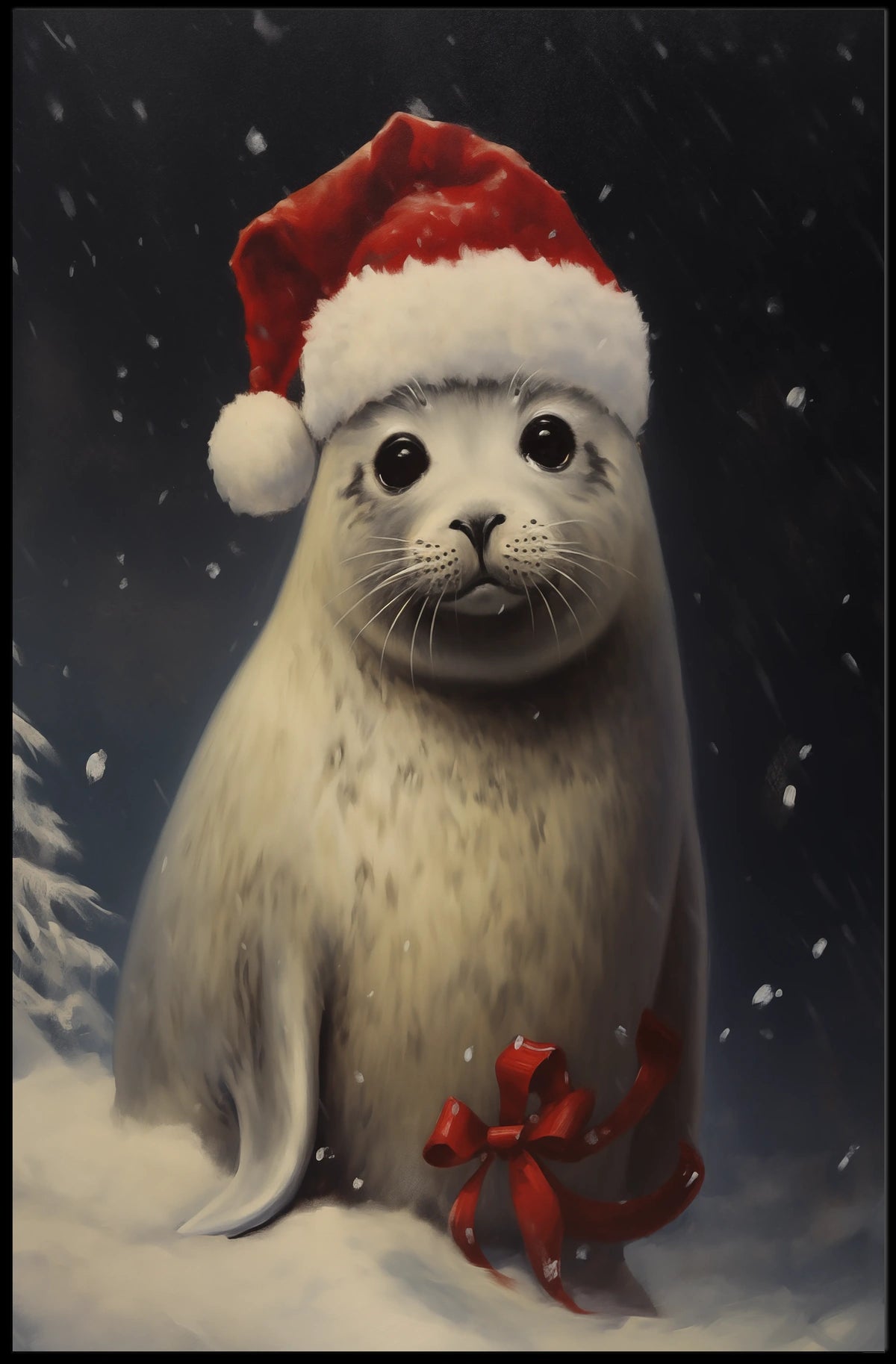 Festive Seal In Winter Wonderland Poster