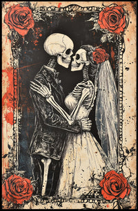 Eternal Love Skeletons Day of the Dead Cultural Poster