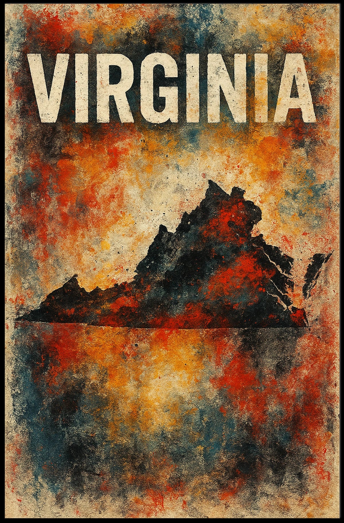 Virginia State Silhouette Poster