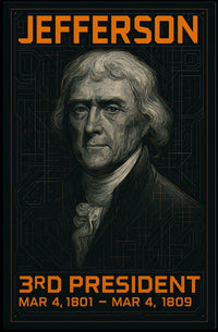 Thomas Jefferson 3rd President of the United States Techno Schematic Poster