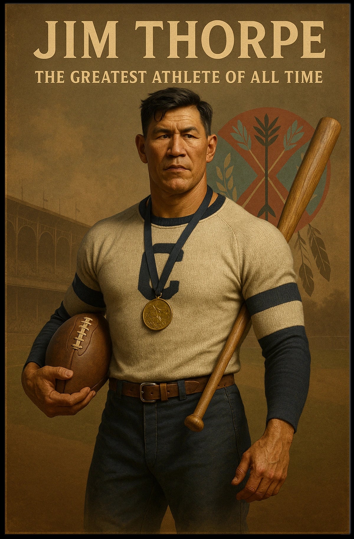 Jim Thorpe Legendary Sports Icon Poster