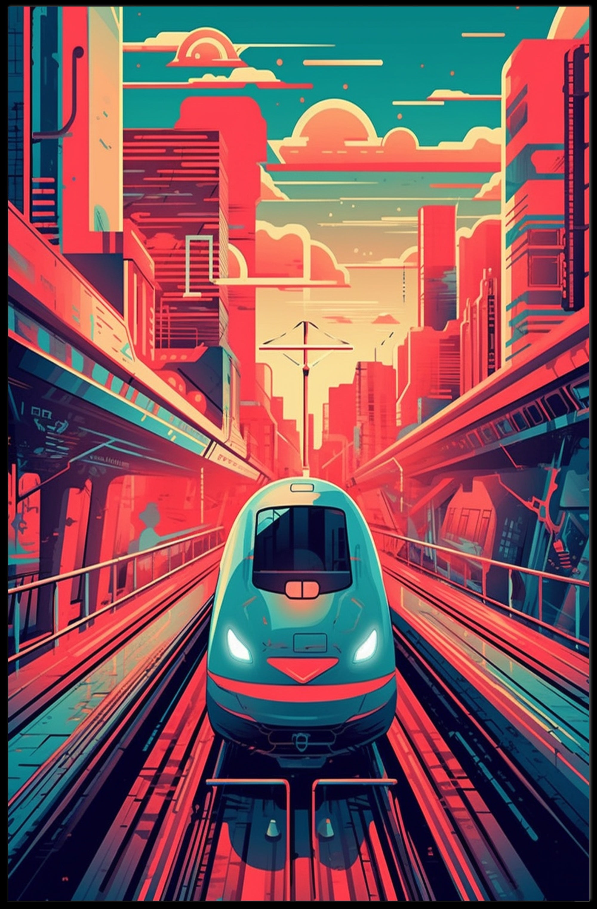 Futuristic Train Journey Poster
