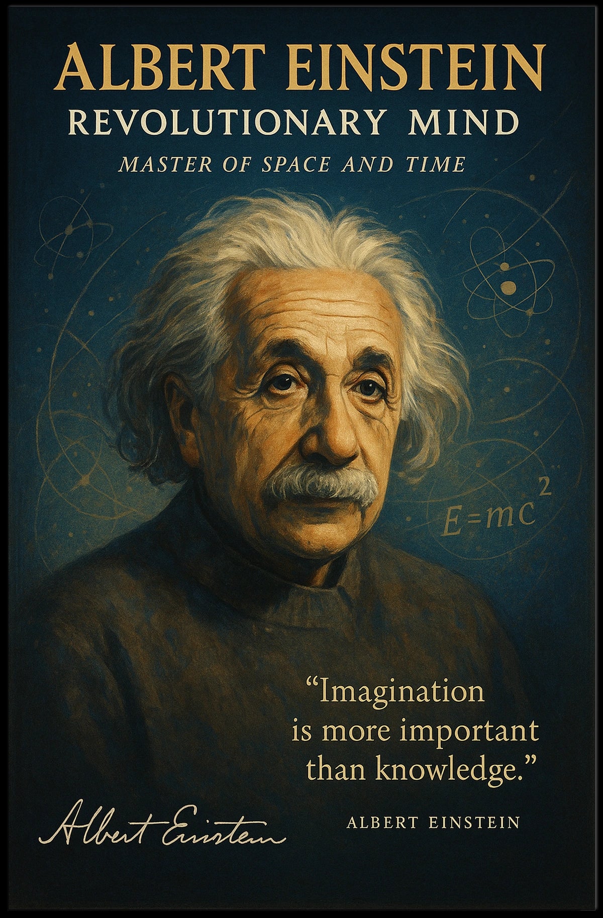 Einstein's Revolutionary Mind: Timeless Science Art Poster