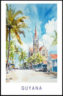 Vibrant Streets of Guyana Poster PosterGoat