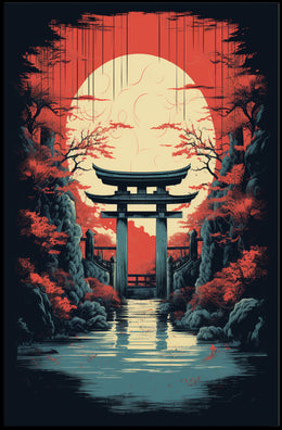 Tranquil Torii At Sunset Poster PosterGoat