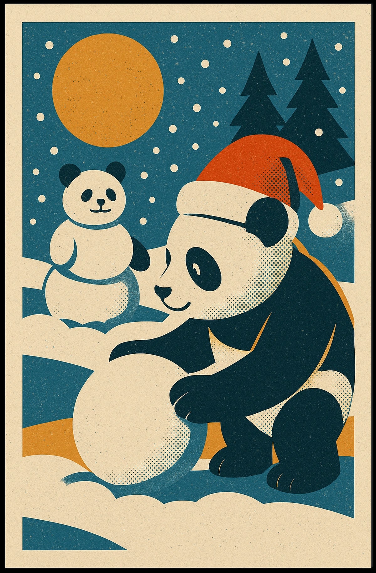 Winter Wonderland with Pandas Poster